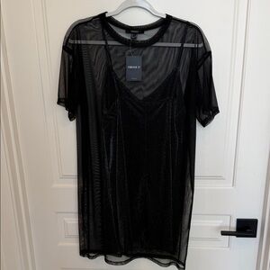 Forever 21 Black Sheer Mini Dress